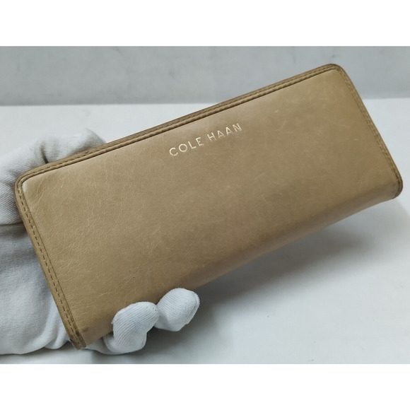 Cole Haan Tan Leather Credit Card Bifold Long Wallet - Picture 1 of 13